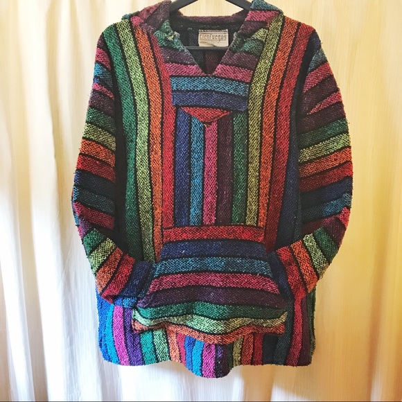 Baja Cienfeugos XL / XXL Rainbow Baja Hoodie “drug rug” “Mexican hoodie” PRIDE - Picture 6 of 11